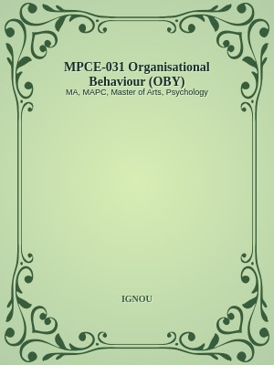 MPCE-031 Organisational Behaviour (OBY)